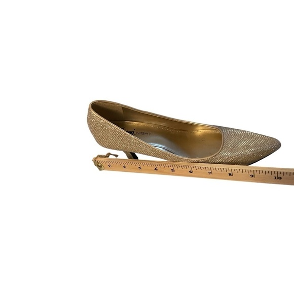 Fioni Night Gold Glitz Heels-Pointy Toe-3 inch Heel - Great Condition-Size 6.5 - Picture 7 of 10